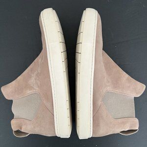 Vince Nira Beige High Top Suede Slip On Bootie Size 8